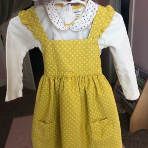 Mini Boden Pinafore and Peter Pan Collar onsie
